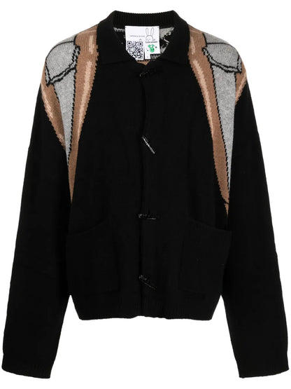 Trompe L'Oeil-Intarsia Cardigan