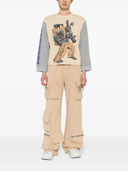 Camping Bunny Contrast-Sleeve T-Shirt