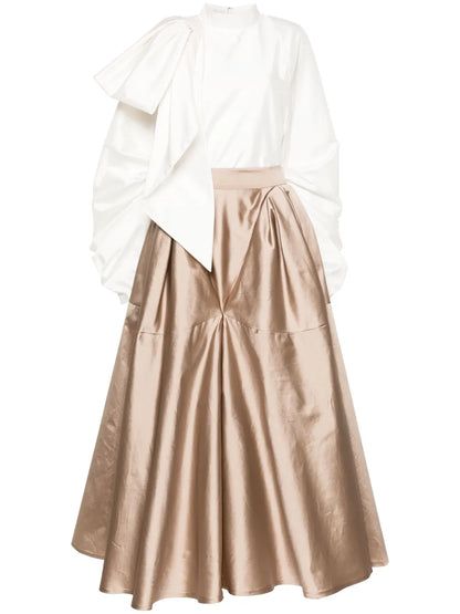 Satin Flared Skirt Set