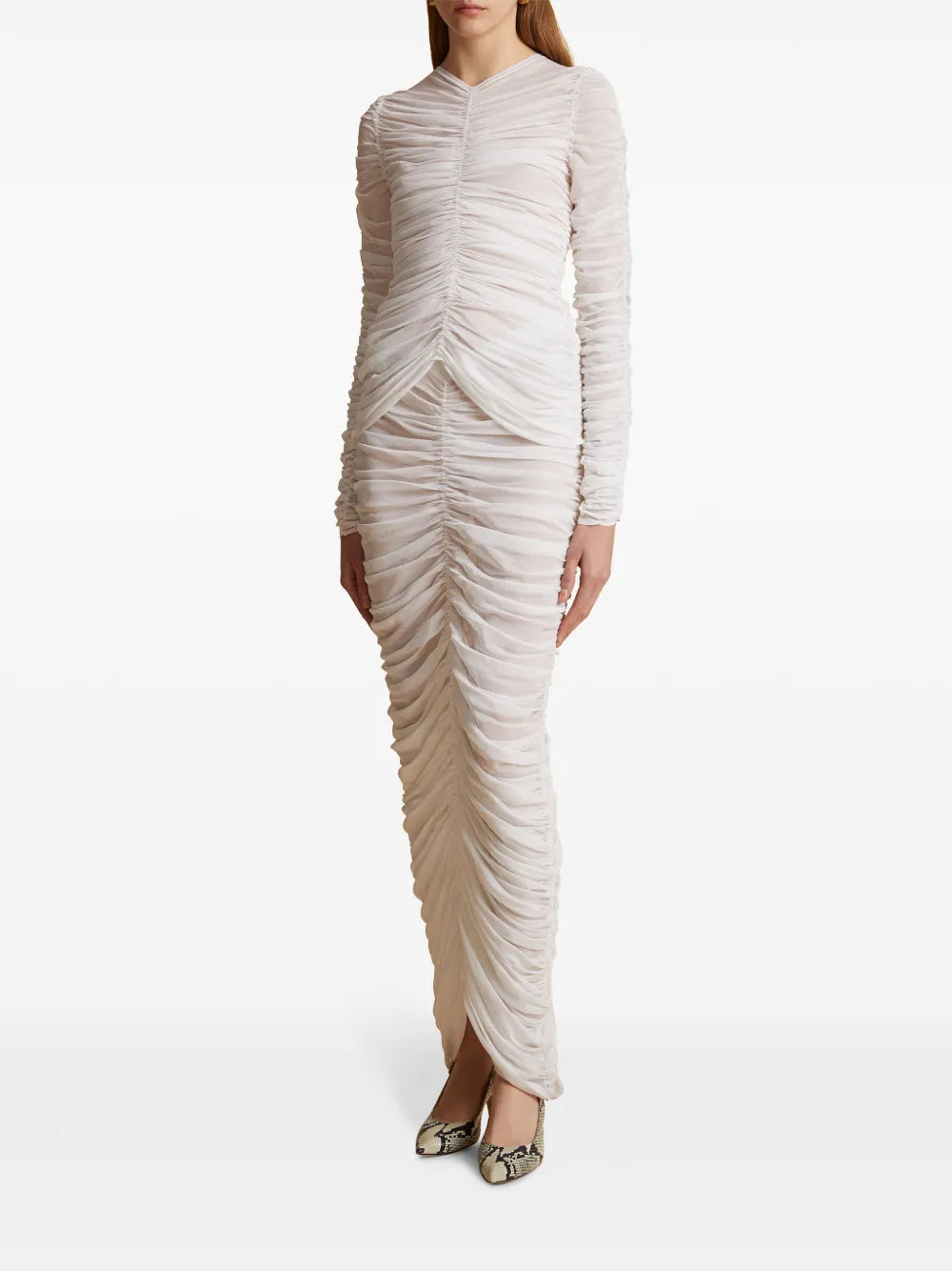 Laure Ruched Silk Skirt