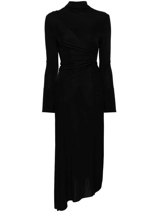 Twist-Front Draped Maxi Dress