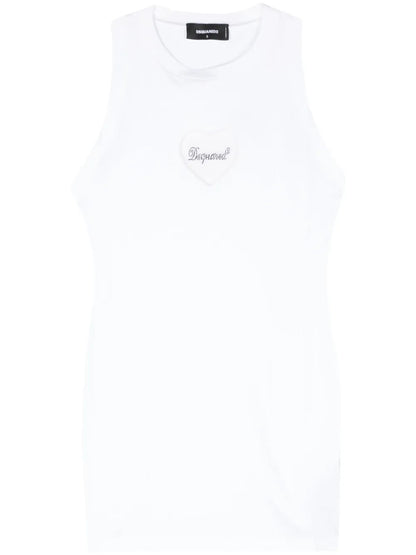 Logo-Embellished Cotton Mini Dress