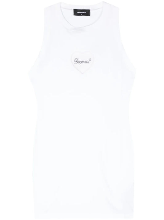 Logo-Embellished Cotton Mini Dress