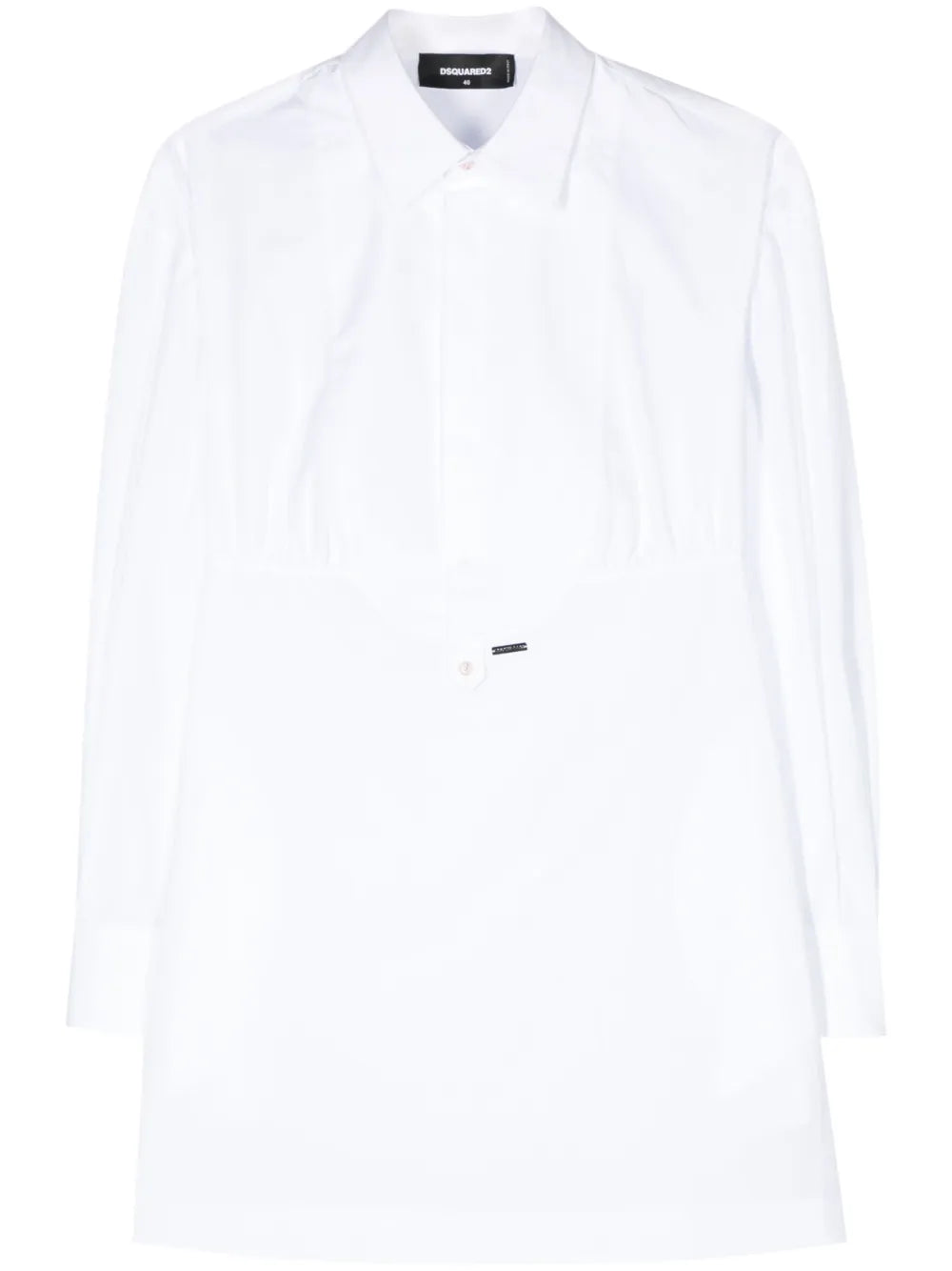 Logo-Plaque Cotton Shirt Dress