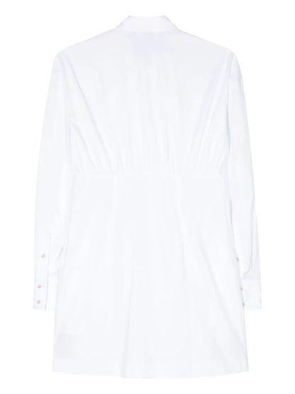 Logo-Plaque Cotton Shirt Dress