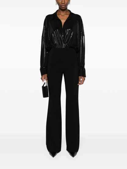 Laminated Shirt-Style Bodysuit