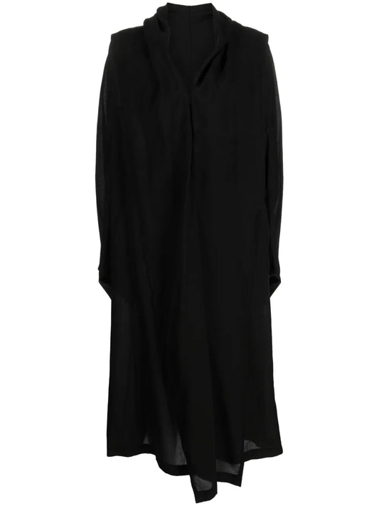 Semi-Sheer Long Cape Coat