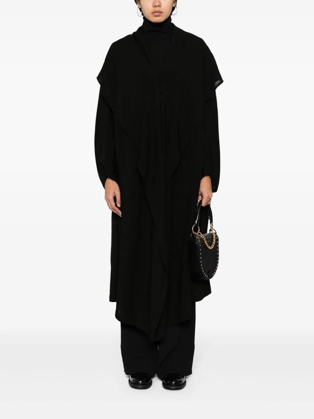 Semi-Sheer Long Cape Coat