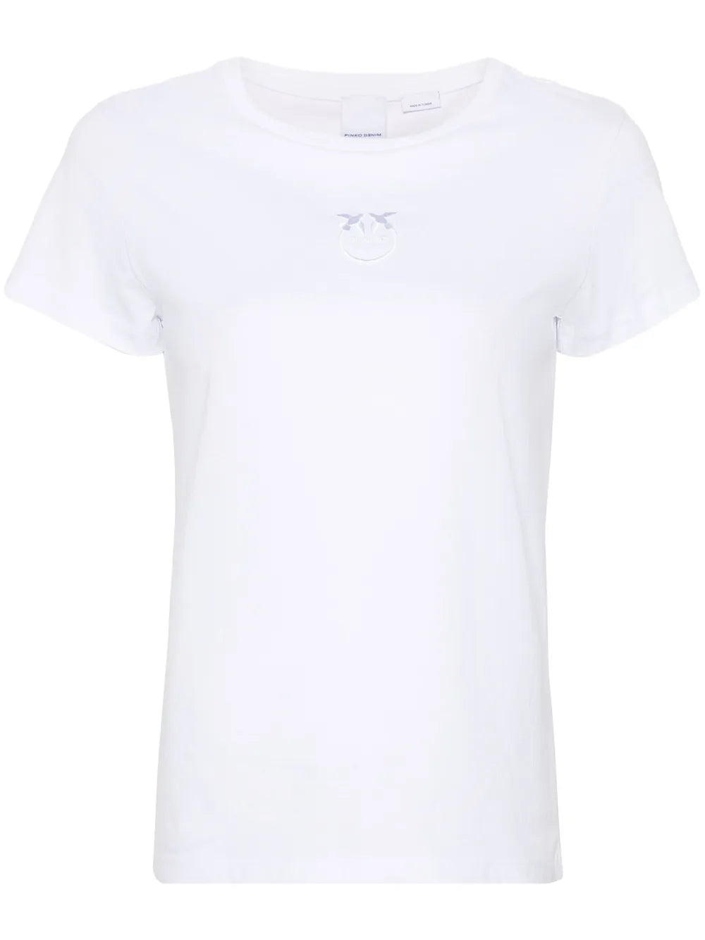Love Birds-Embroidered Cotton T-Shirt