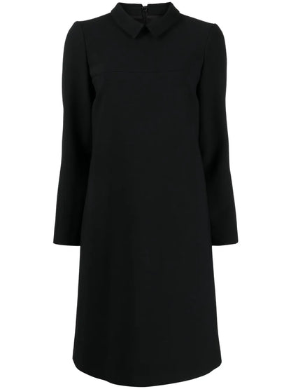 Pointed-Collar A-Line Dress