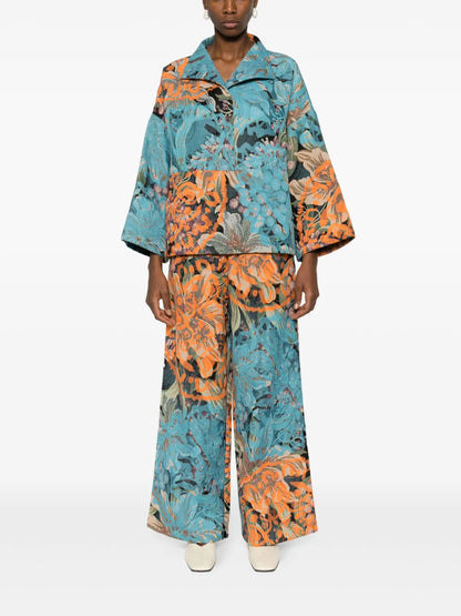 Kipos Melina Brocade Wide-Leg Pants