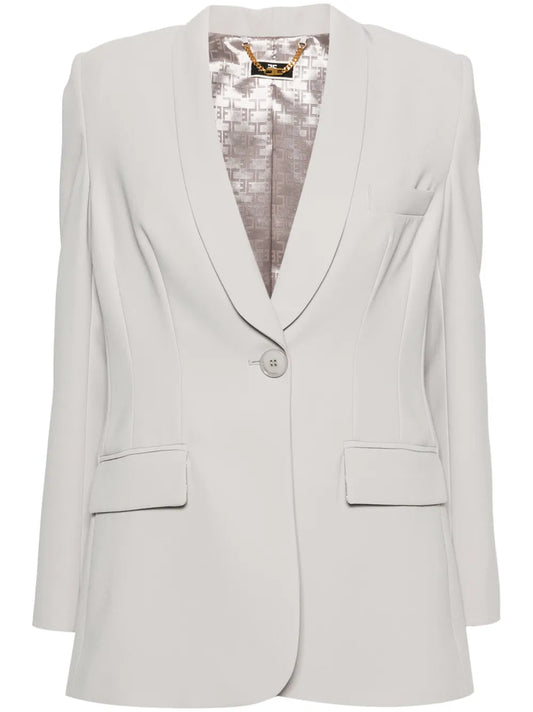 Shawl-Lapels Crepe Blazer