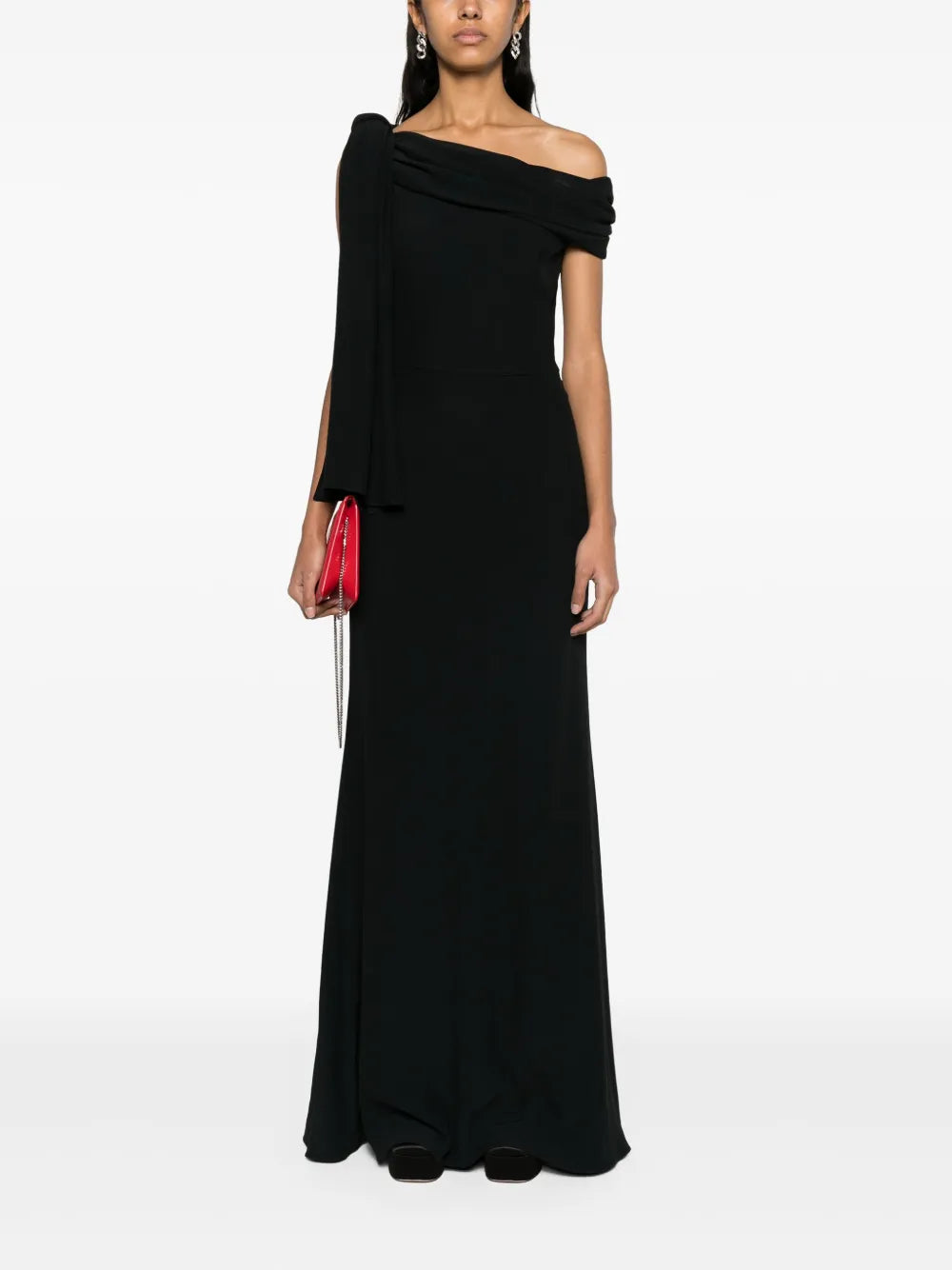 Draped Off-Shoulder Gown