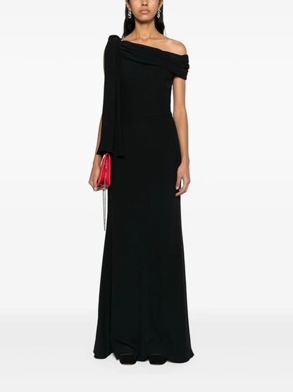 Draped Off-Shoulder Gown