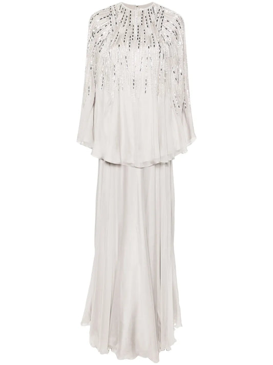 Crystal-Embellished Chiffon Ensemble