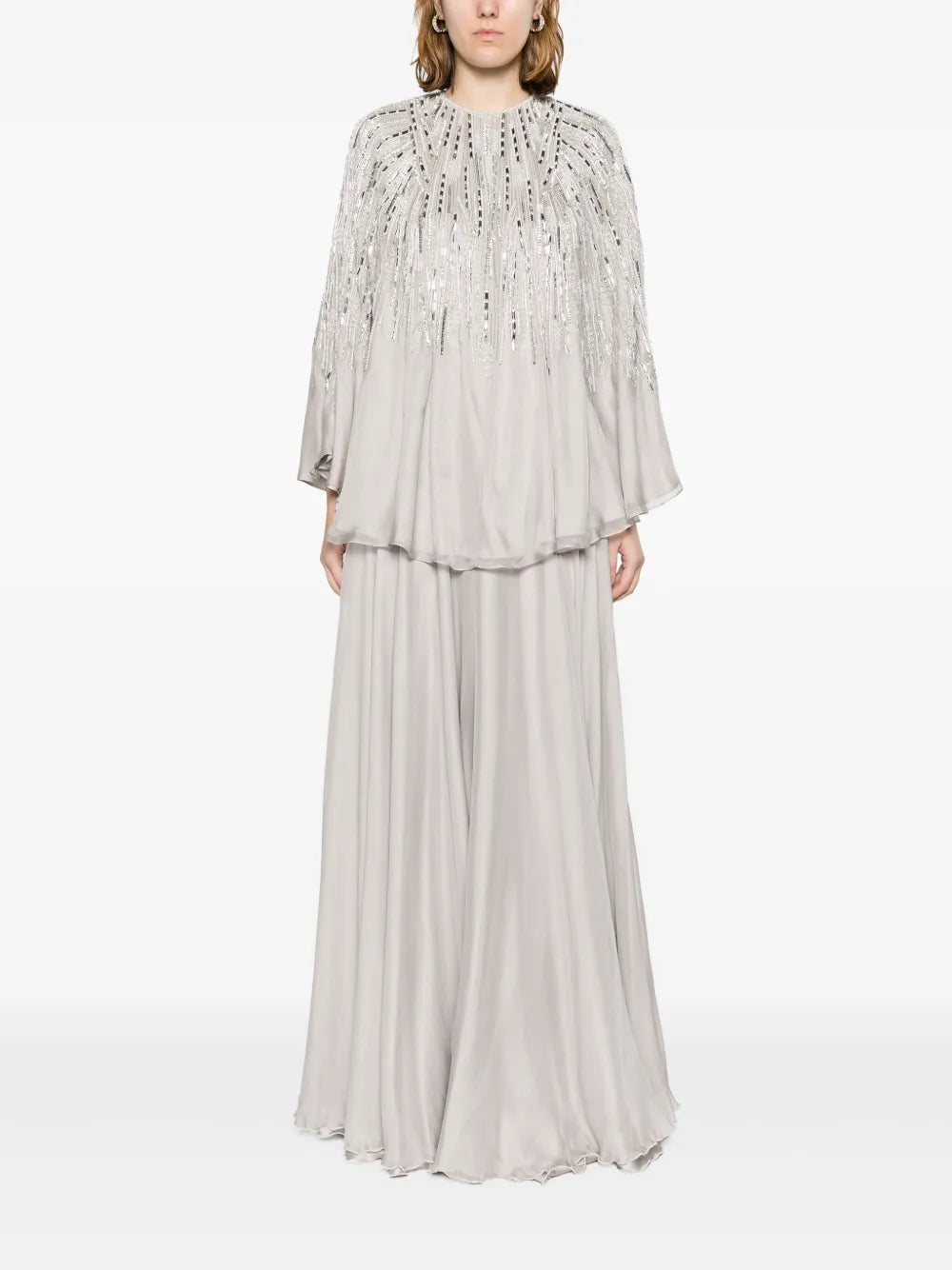 Crystal-Embellished Chiffon Ensemble