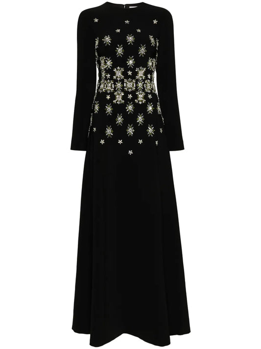 Crystal-Embellished Crepe Gown