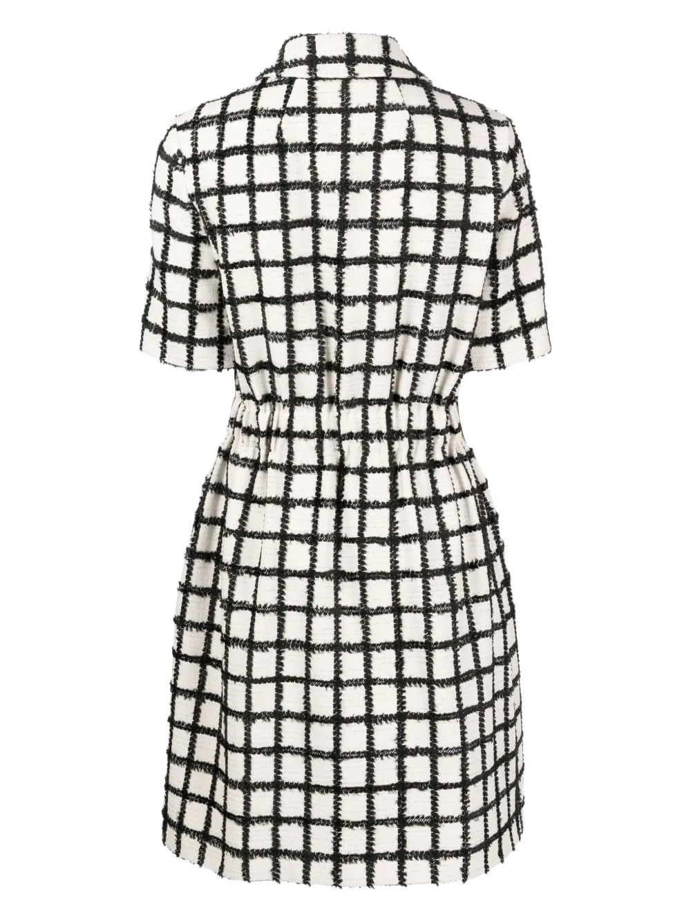 Grid-Pattern Tweed Midi Dress