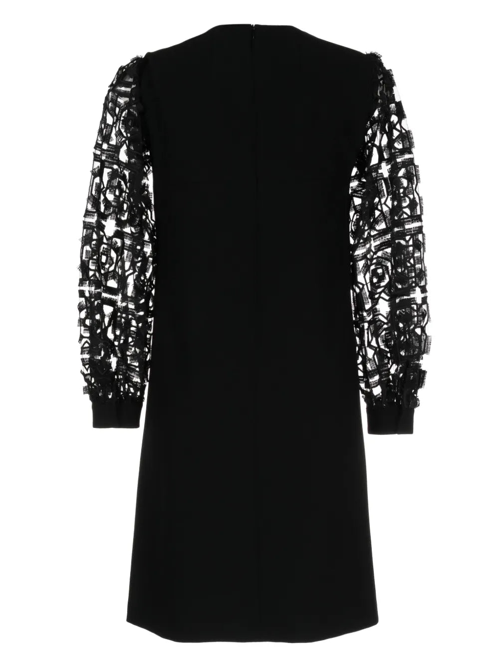 Embroidered Tulle-Sleeve Midi Dress