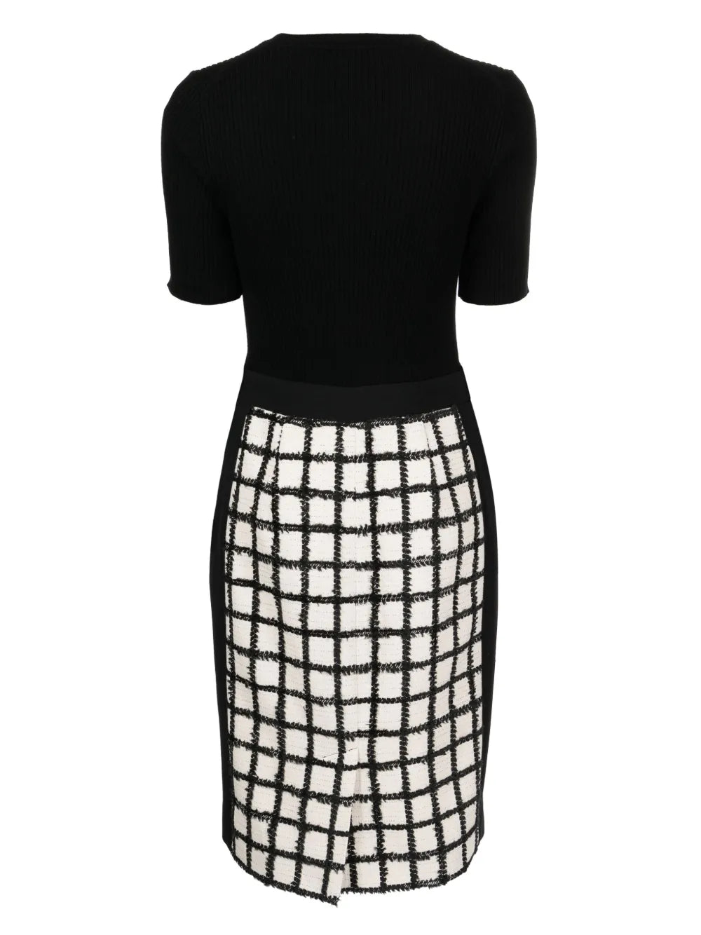 Grid-Pattern Ribbed-Knit Dress