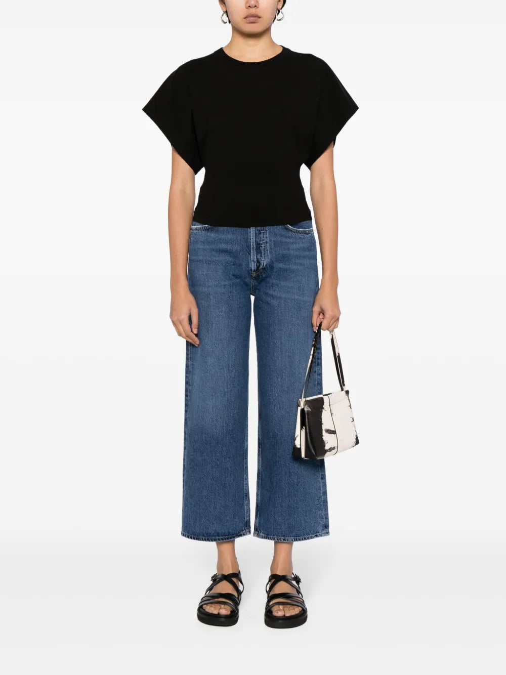 Britt Dolman-Sleeve Cotton T-Shirt