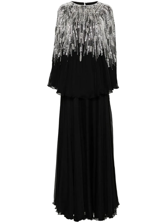 Crystal-Embellished Chiffon Ensemble