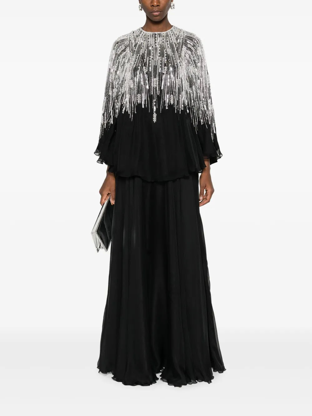 Crystal-Embellished Chiffon Ensemble