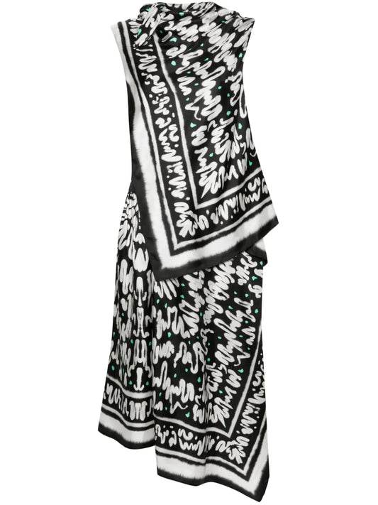 Diatou Graphic-Print Asymmetric Dress