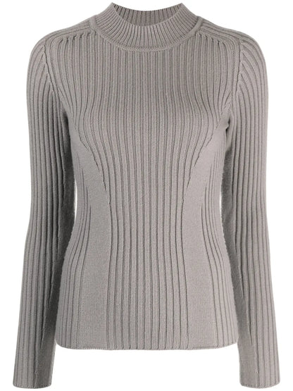 Mock-Neck Ribbed-Knit Jumper