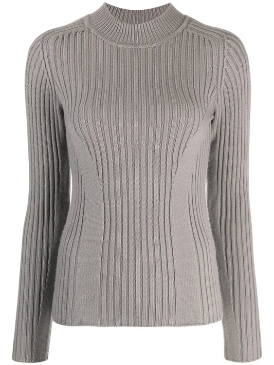 Mock-Neck Ribbed-Knit Jumper