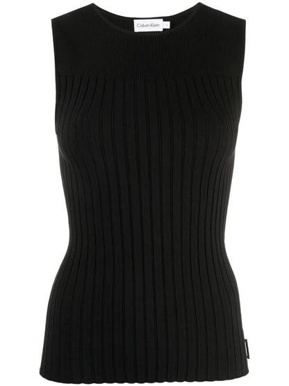 Ribbed-Knit Sleeveless Top
