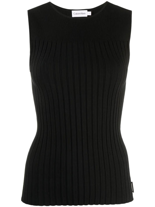 Ribbed-Knit Sleeveless Top