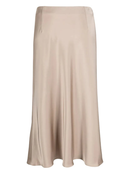 High-Waisted Satin Slip Skirt