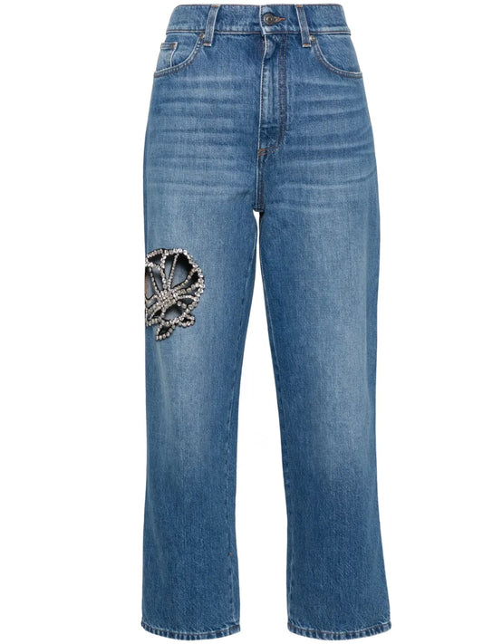 Crystal-Embellished Jeans
