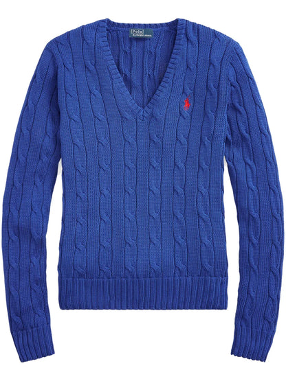 Logo-Embroidered Cable-Knit Sweatshirt