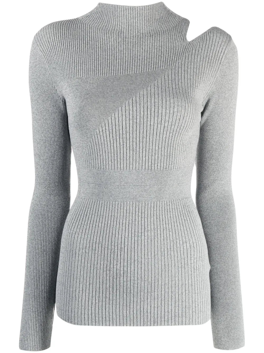 Cut-Out Ribbed-Knit Top
