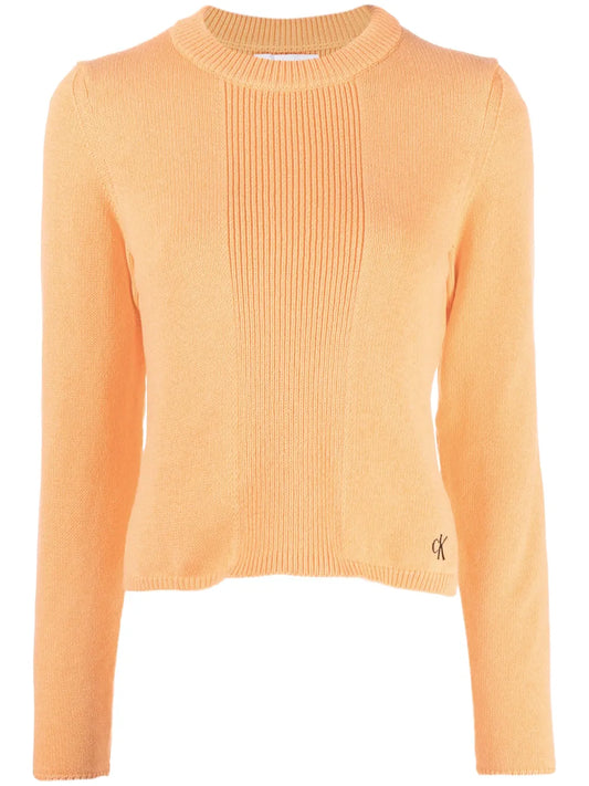 Ribbed-Detail Recycled-Cotton Jumper