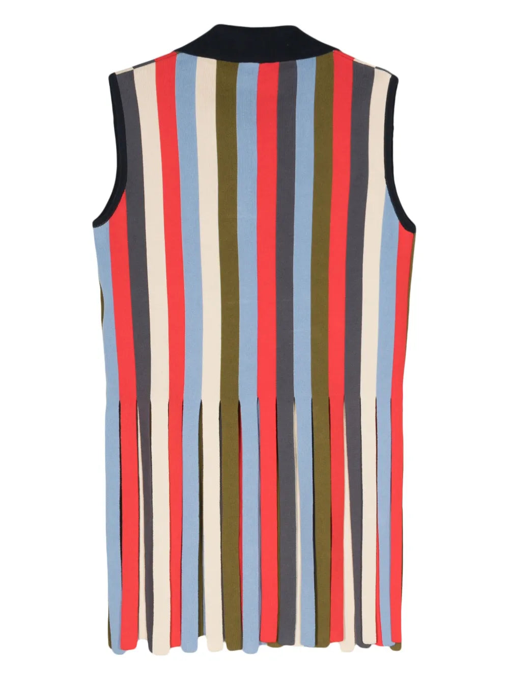 Fringed-Edge Striped Polo Shirt