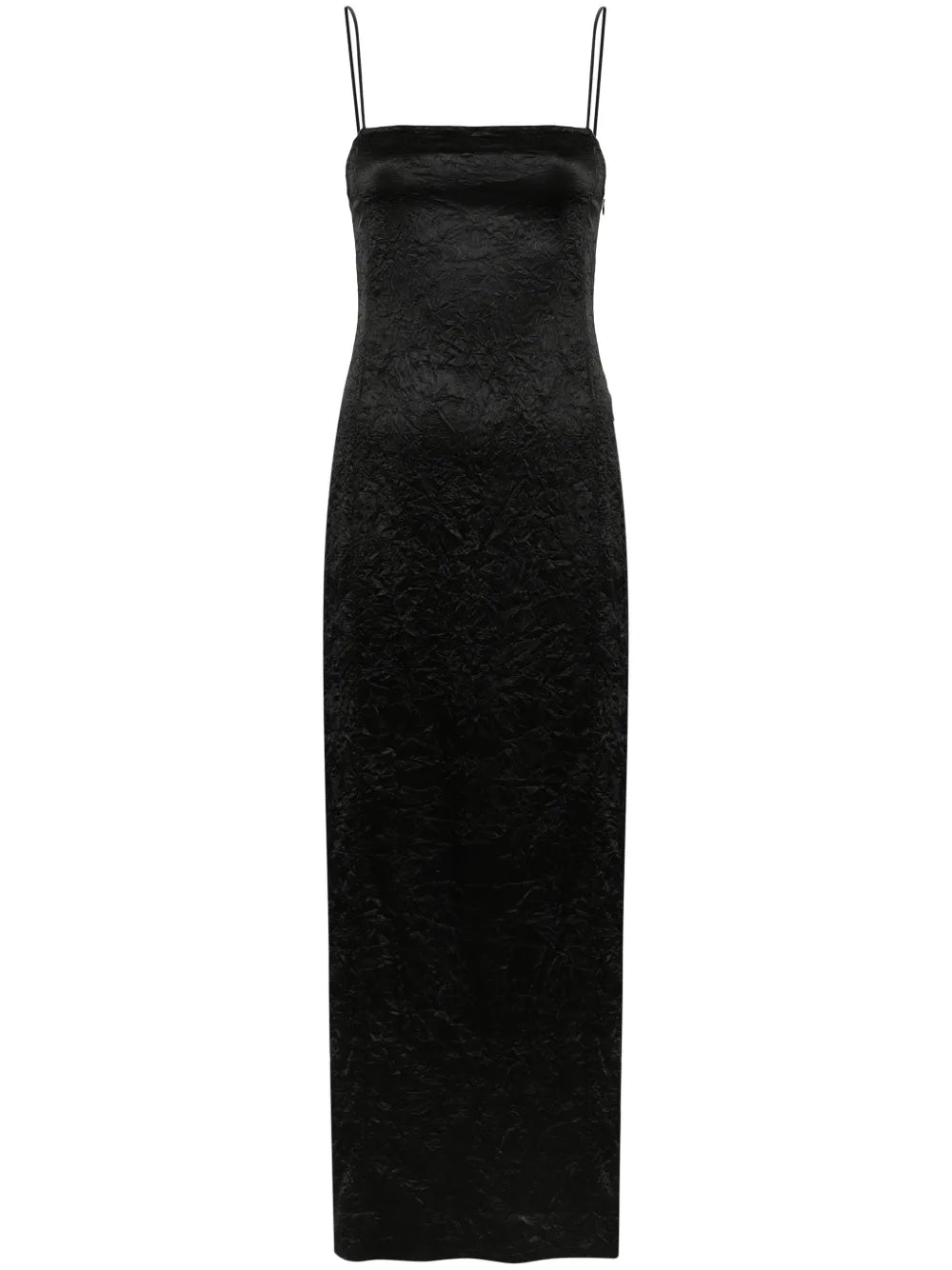 Crinkled Satin Maxi Dress