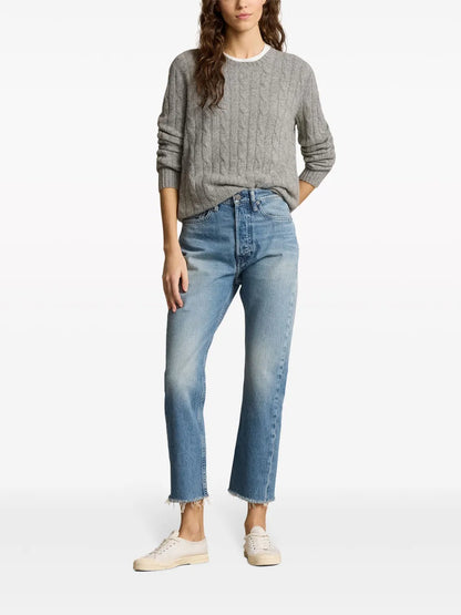 Logo-Tag High-Rise Cropped Jeans