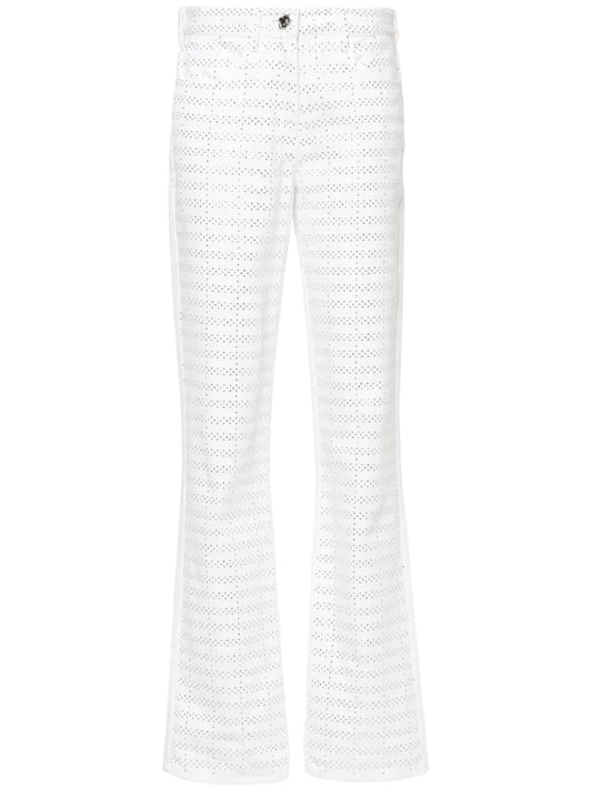 Rhinestone-Embellished Straight-Leg Jeans