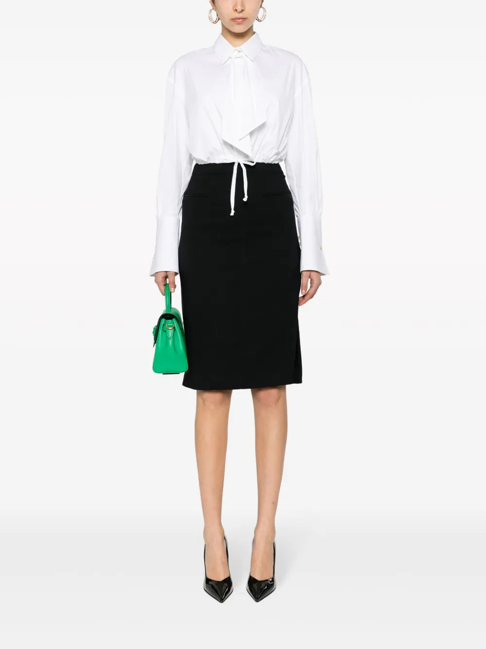 Logo-Plaque Cropped Poplin Shirt