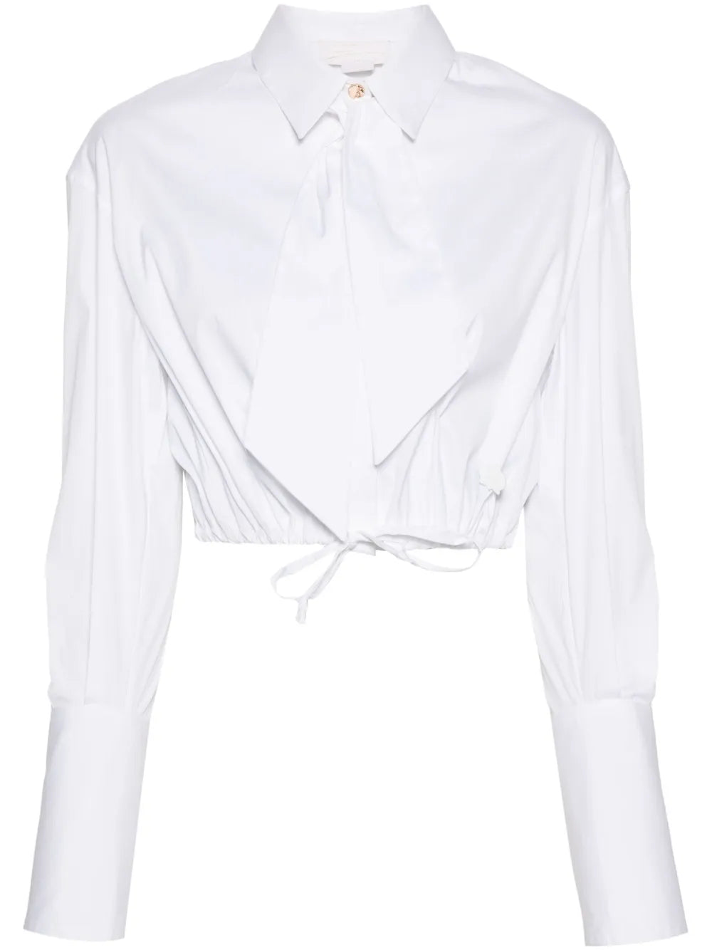 Logo-Plaque Cropped Poplin Shirt