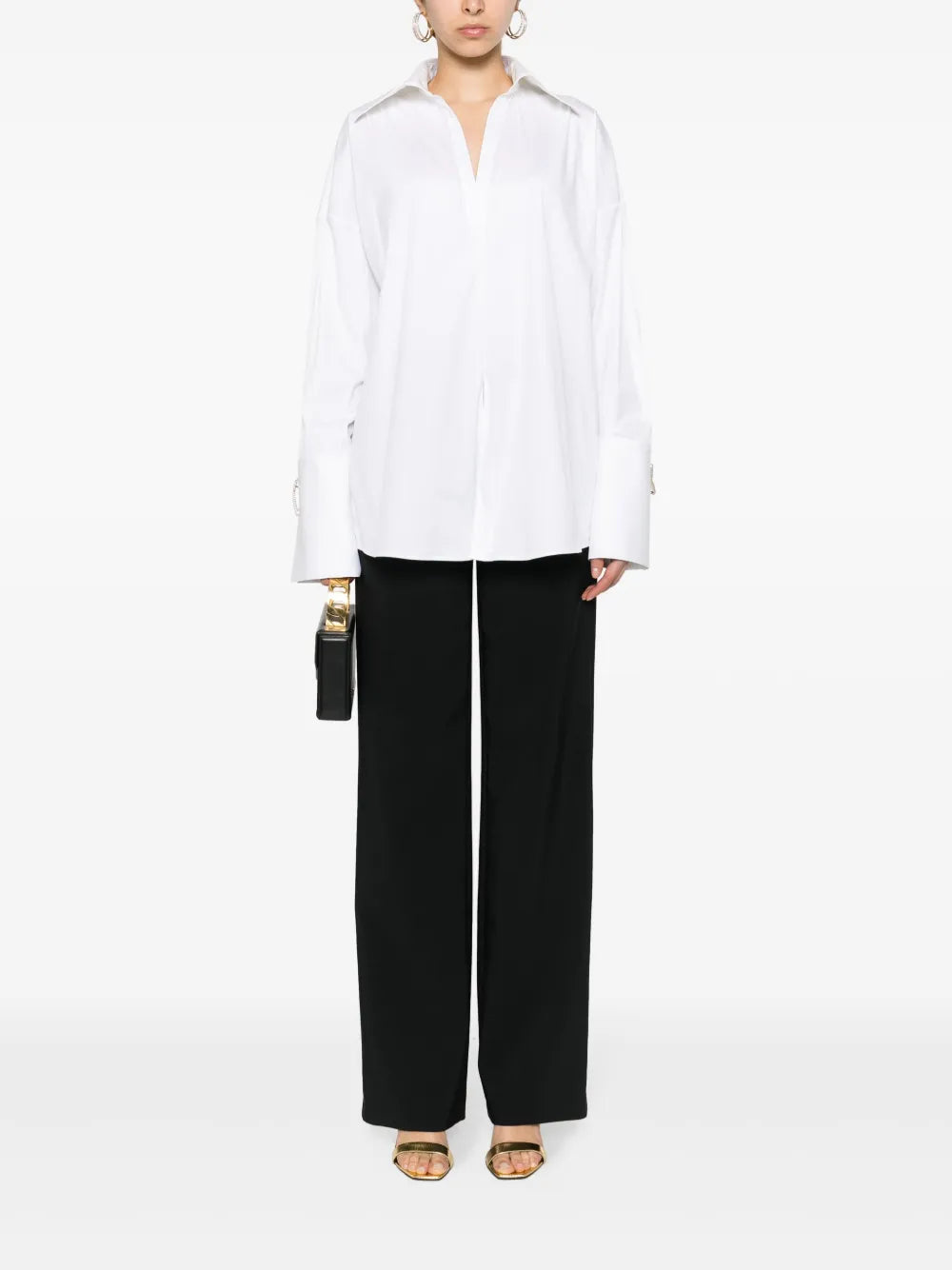 Crystal-Embellished Poplin Blouse