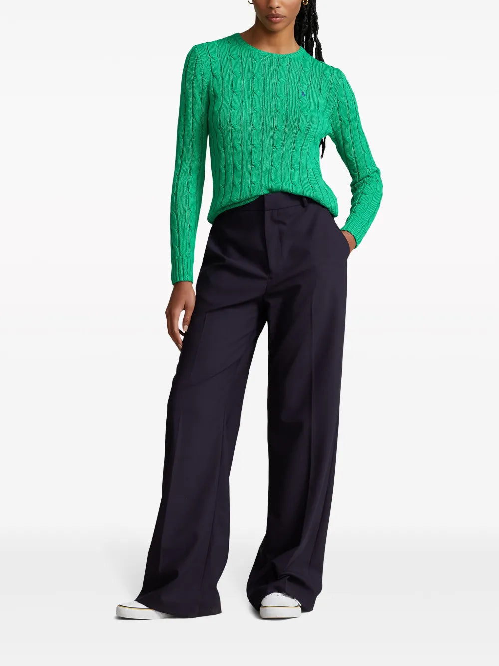Cable-Knit Cotton Sweatshirt
