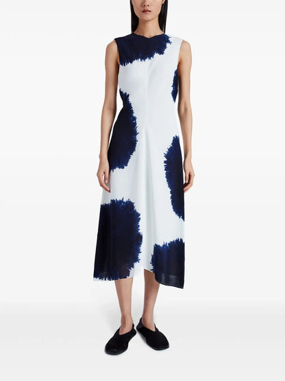 Ella Dress In Printed Viscose Crepe