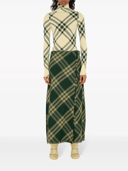 Check-Pattern High-Neck Jumper