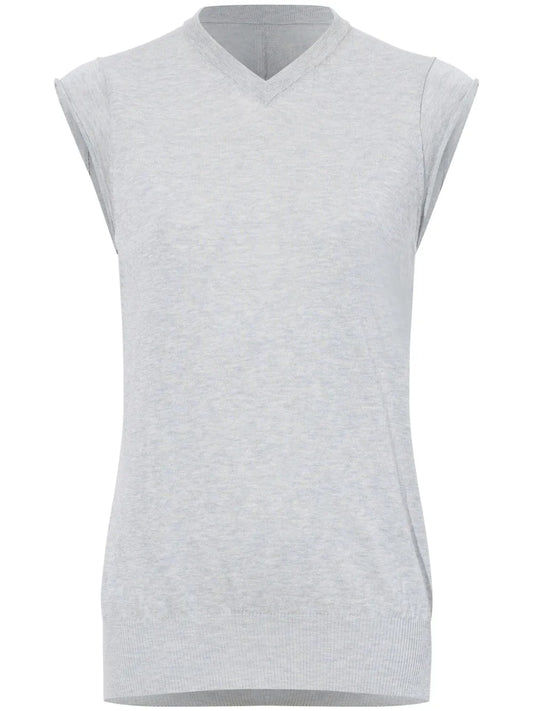 Morgan V-Neck Fine-Knit Top