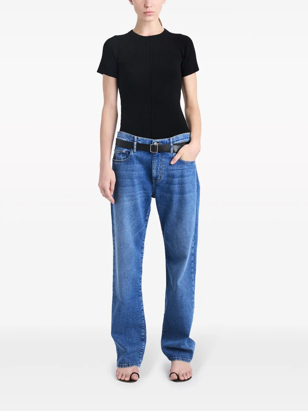 Ribbed Crew-Neck T-Shirt