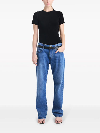 Ribbed Crew-Neck T-Shirt